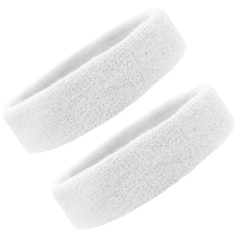 Sweatbands Terry Cotton Sports Headband Sweat Absorbing Head Band White 2