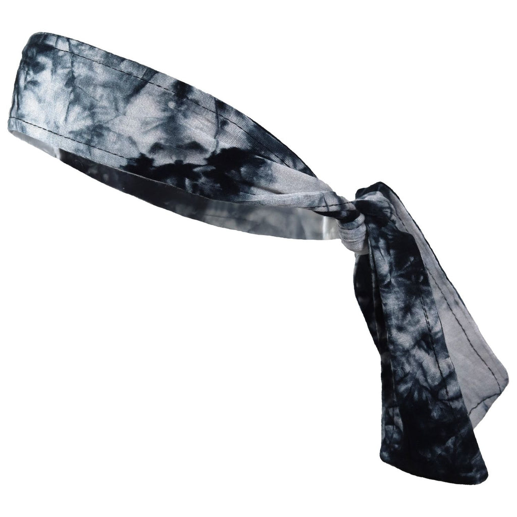 Tie Back Headband Moisture Wicking Athletic Sports Head Band Tie Dye Black