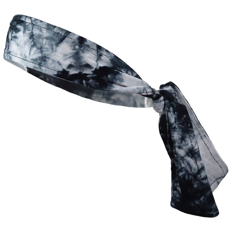 Tie Back Headband Moisture Wicking Athletic Sports Head Band Tie Dye Black