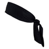 Tie Back Headband Moisture Wicking Athletic Sports Head Band Black