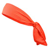 Tie Back Headband Moisture Wicking Athletic Sports Head Band Neon Orange