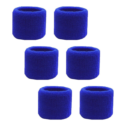 Sweatband for Wrist Terry Cotton Wristbands 6 Blue