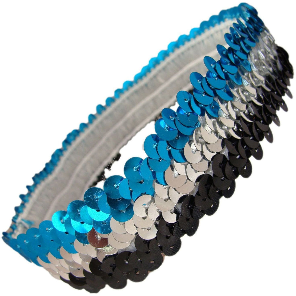 Sequin Headband Girls Headbands Sparkly Hair Head Bands Black Silver Teal