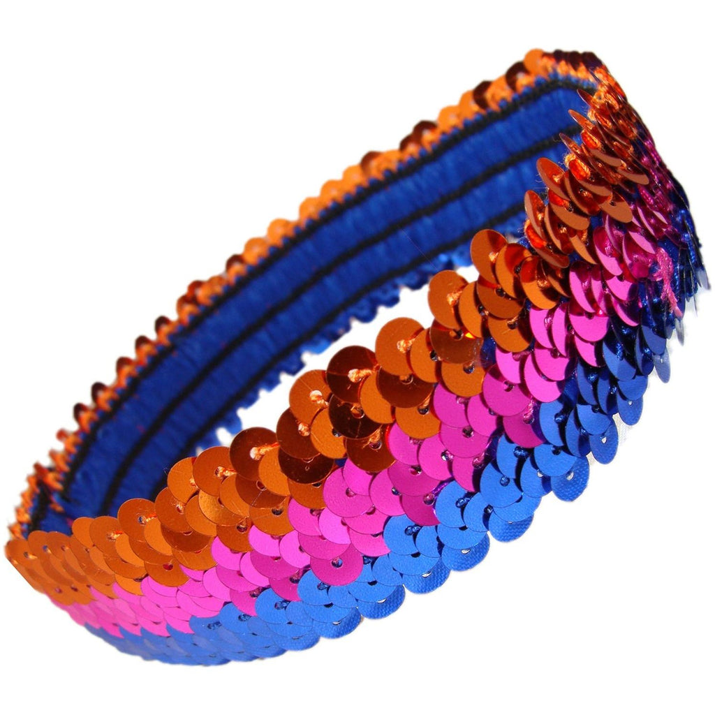 Sequin Headband Girls Headbands Sparkly Hair Head Bands Orange Pink Blue