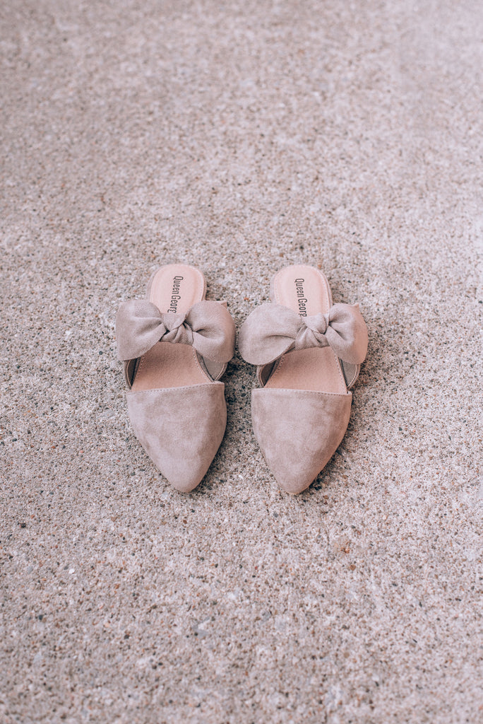 taupe mules