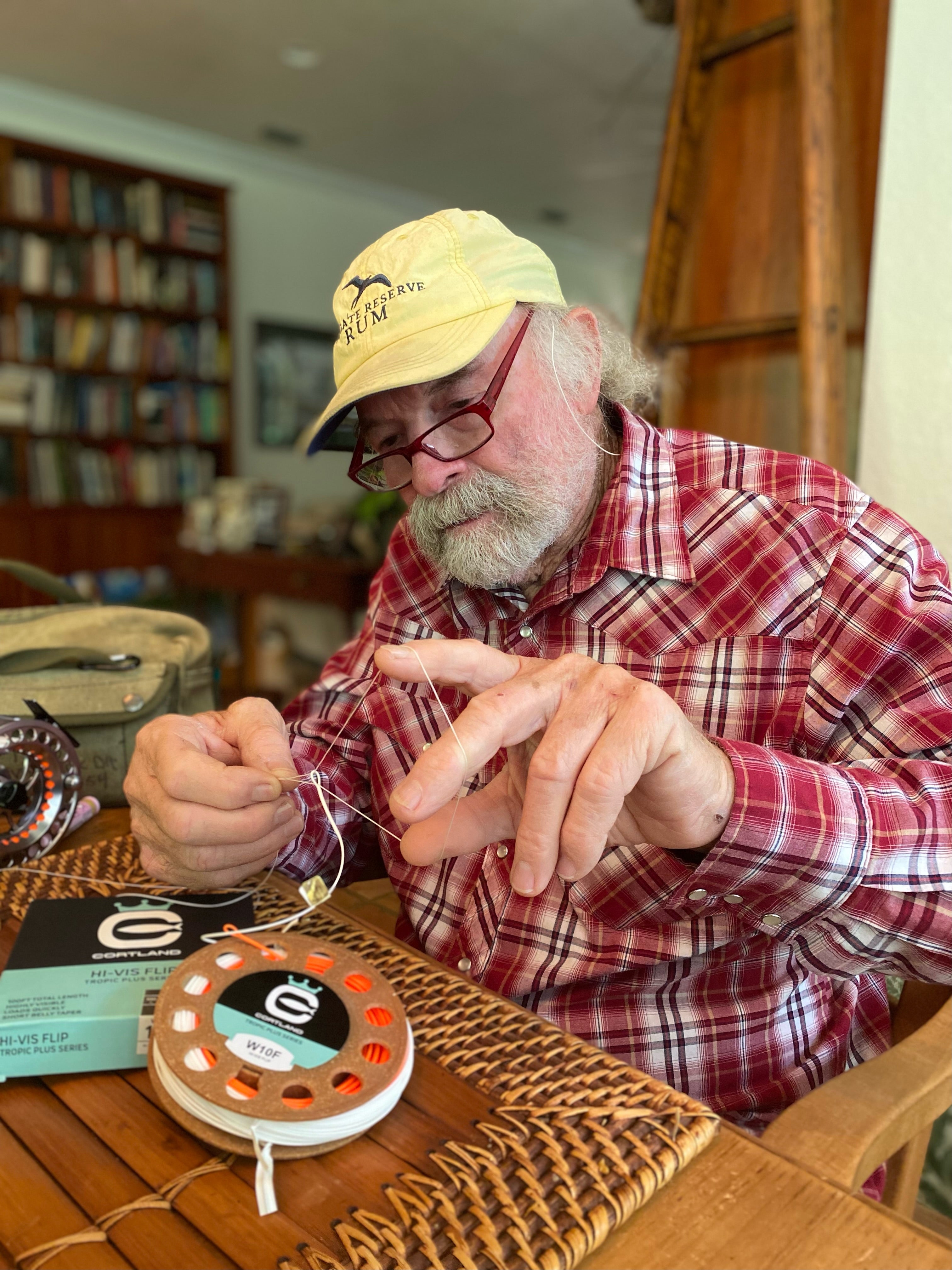 Flip preparing his fly line