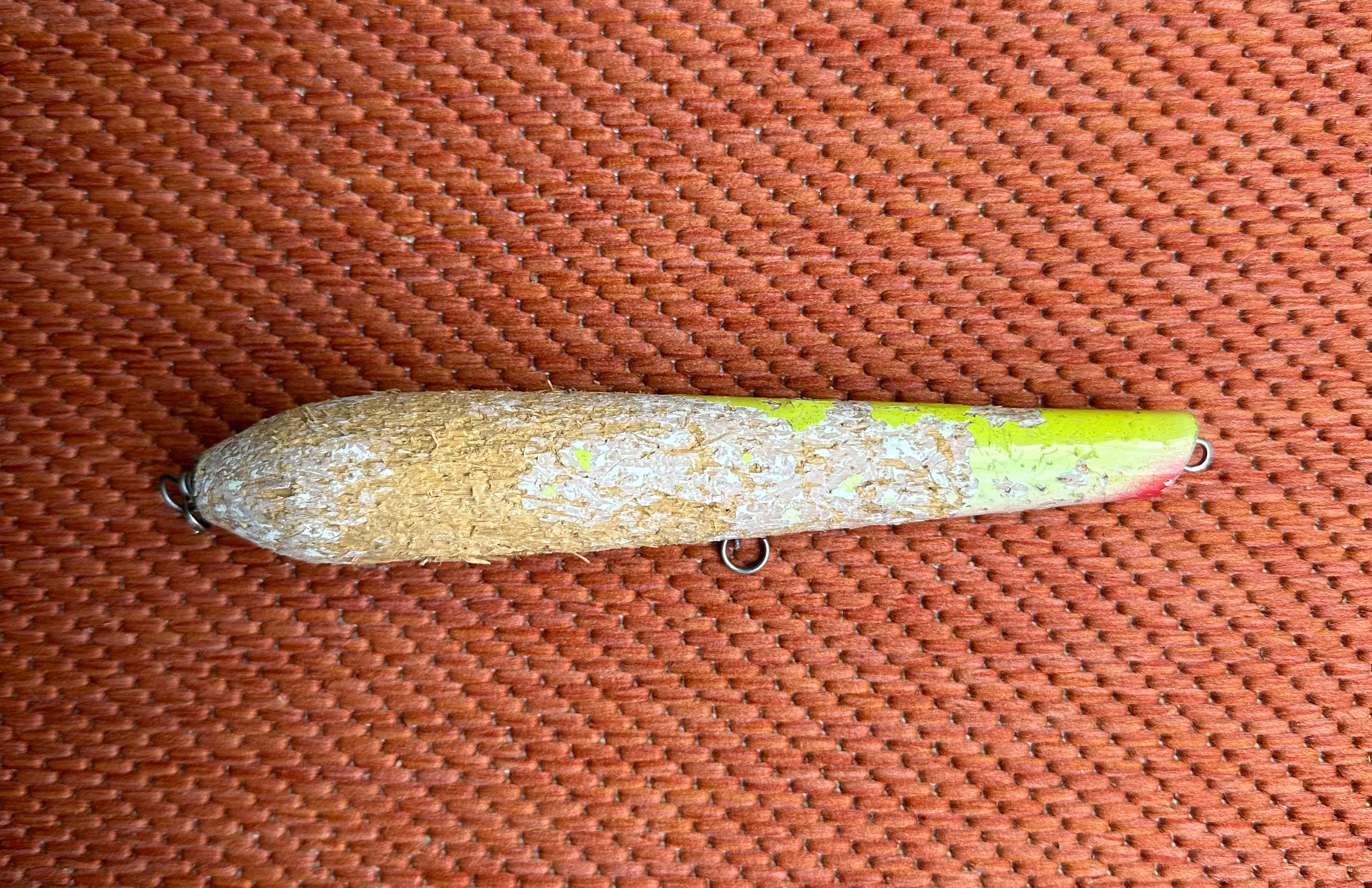 Closeup shot of a wooden fishing plug