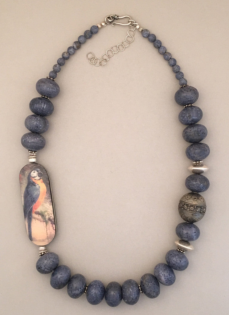 Handcrafted Blue Coral and Silver 