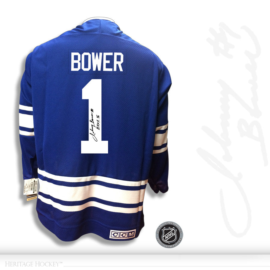 johnny bower signed jersey