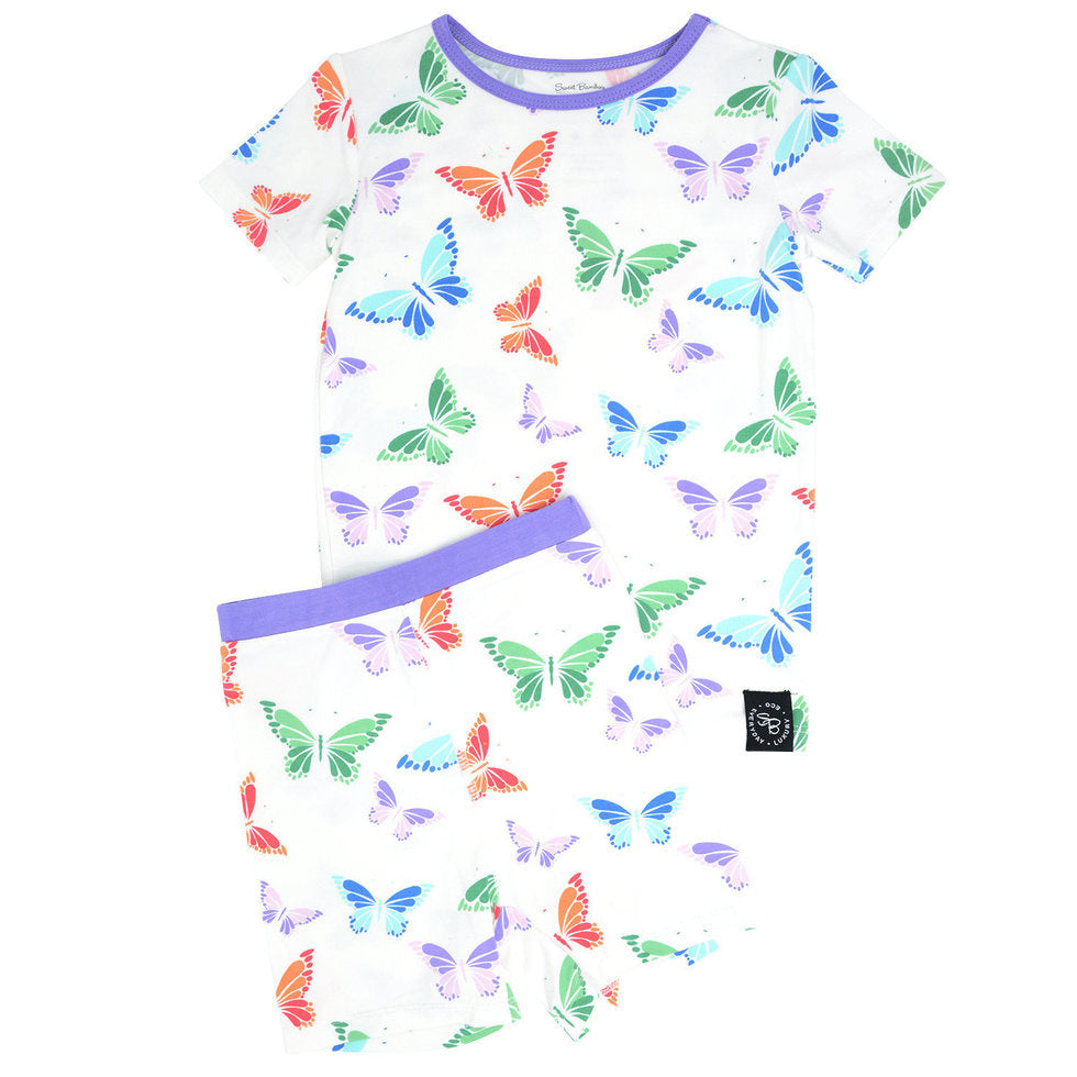 butterfly bamboo short pajama set