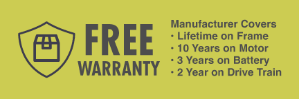 Free Manufacturers Warranty on Electric Bikes