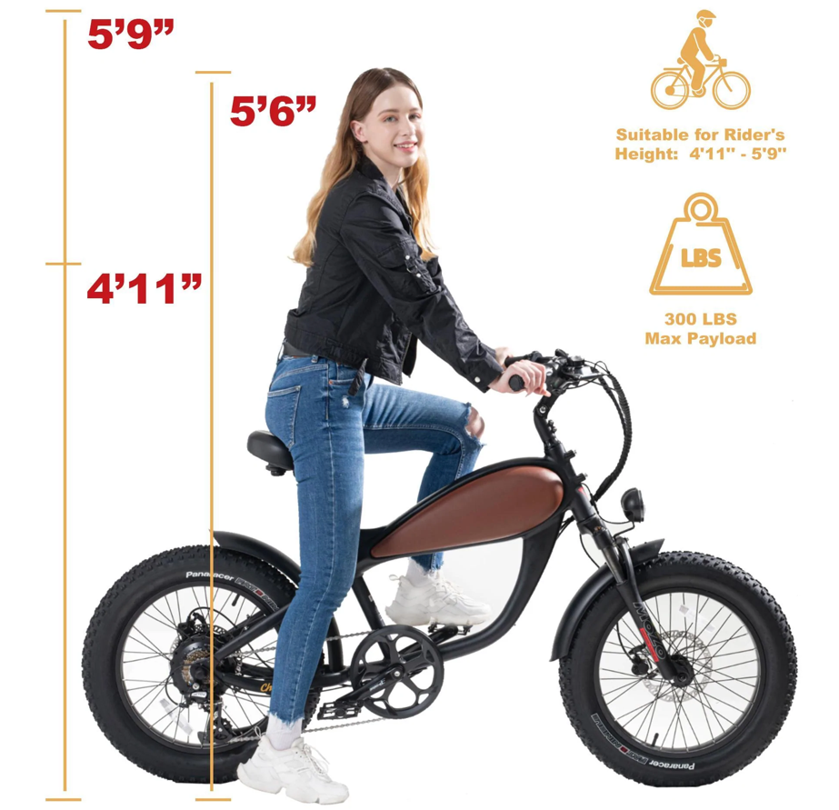 revi-cheetah-cafe-racer-mini-electric-bike-Size