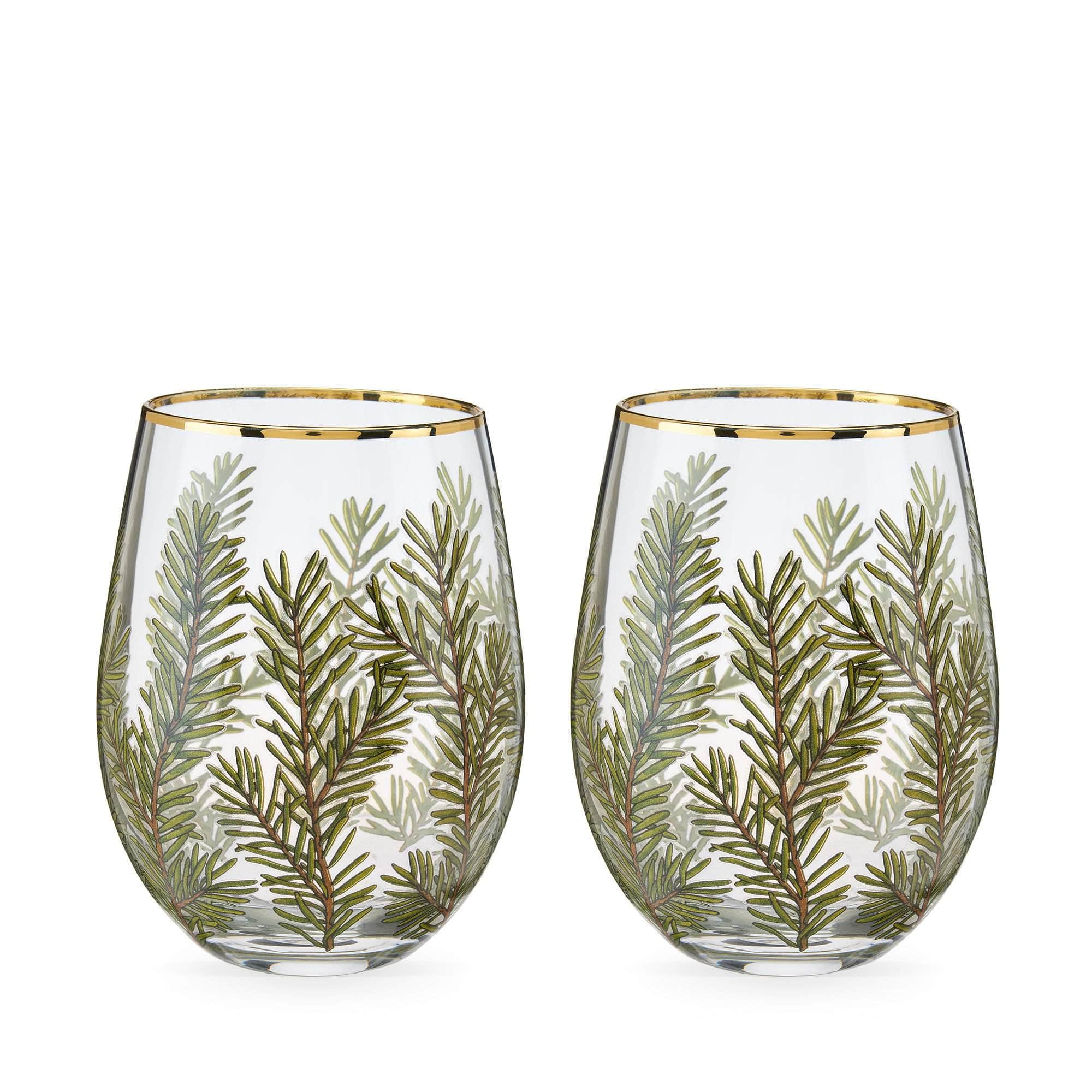 Spode Christmas Tree Stemless Wine Glasses (Set of 4)