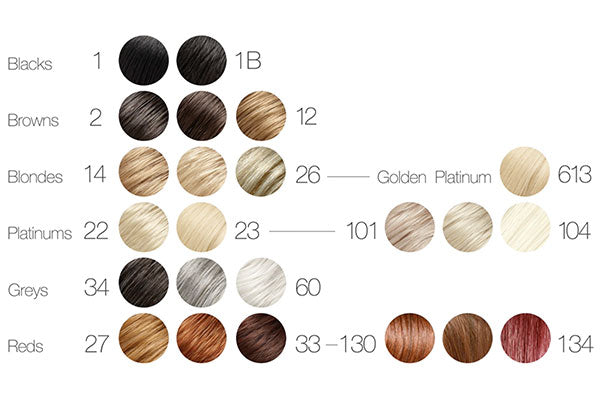 Human Hair Wig Hair Color Chart