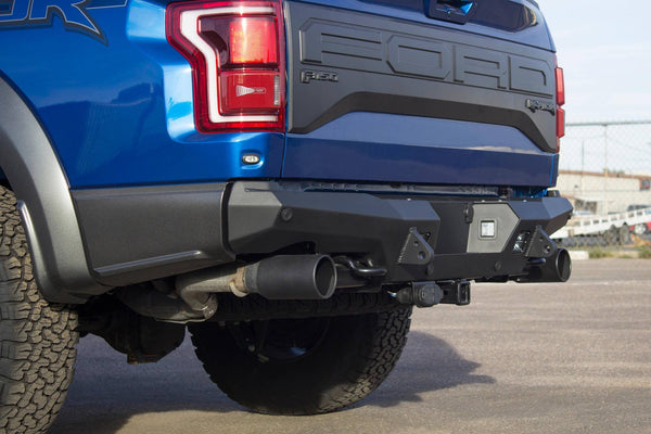 ADD R117321370103 2017-2020 Ford F150 Raptor Honeybadger Rear Bumper with Tow Hooks, Backup Sensors and Dually Mounts