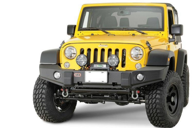 ARB 3950200 Front Bumper Jeep Wrangler JK 2007-2019 Winch Ready Integrit  Textured Black Powder Coat Finish Deluxe