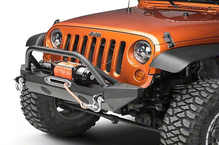 Body Armor JK-19532 Jeep Wrangler JK Front Bumper 2007-2019 Winch Ready Mid  Stubby