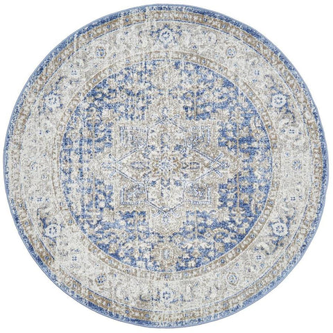 Park Lane Round Rug Blue