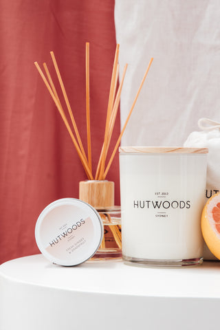 bathroom fragrances - reed diffuser and candles