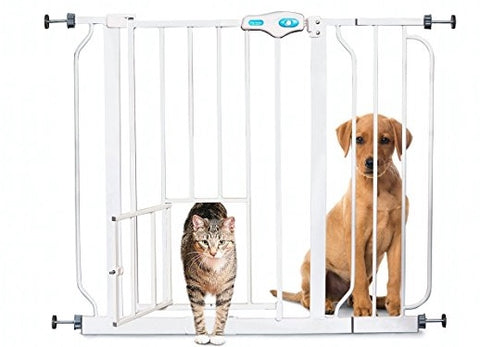 Carlson Extra Wide Walk Through Pet Gate with Small Pet Door, 37-Inches Wide