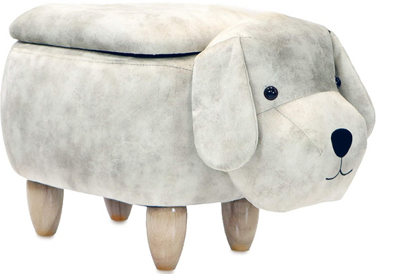 DOG-THEMED FAUX LEATHER NURSERY OTTOMAN