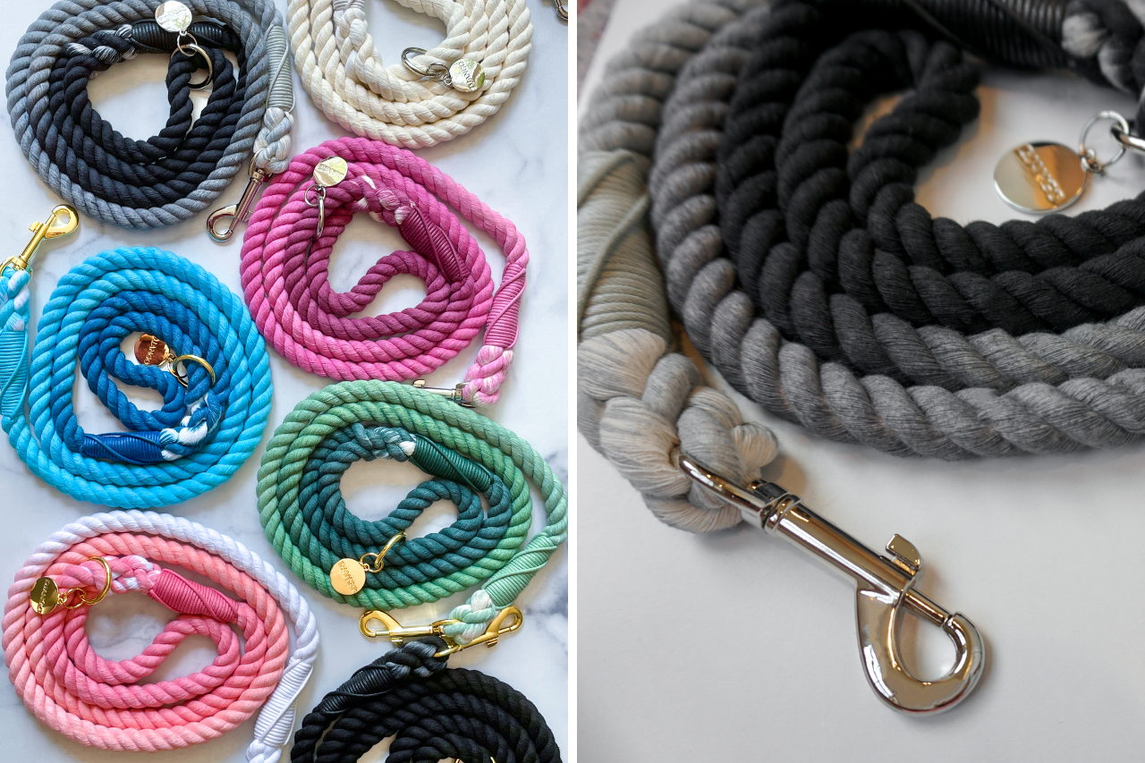 DJANGO cotton rope leash for dogs - Ombre rope dog leash - best gifts for dog owners - djangobrand.com