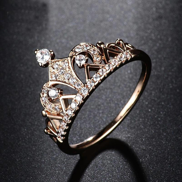 Cubic Zirconia Princess Crown Ring – Sugar & Cotton