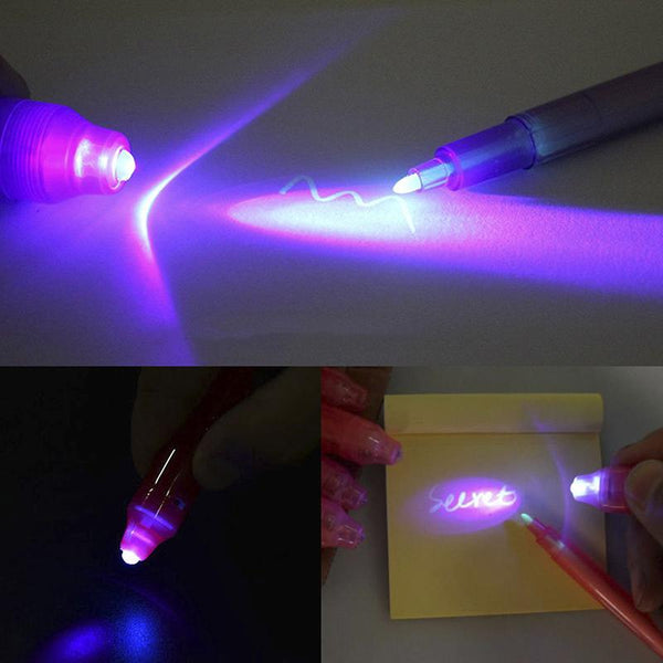 SecretTxt 2 in 1 UV Black Light Invisible Ink Pen Sugar & Cotton