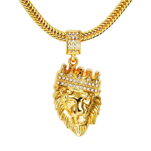 gold plated lion necklace