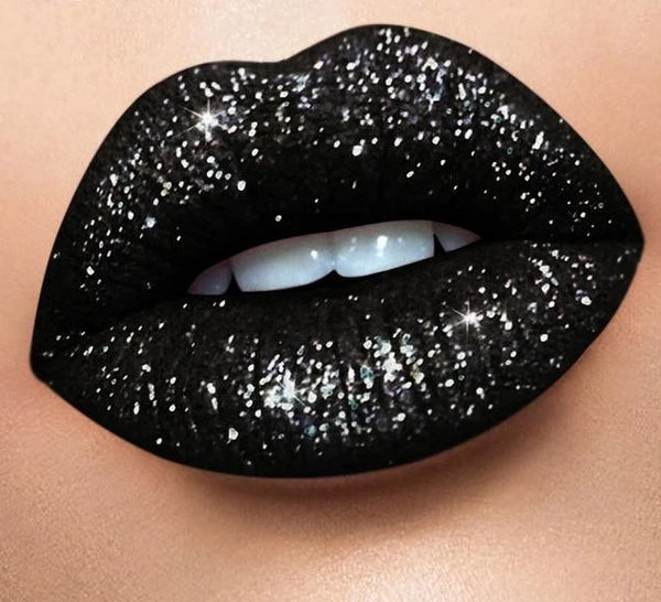 black shimmer lipstick