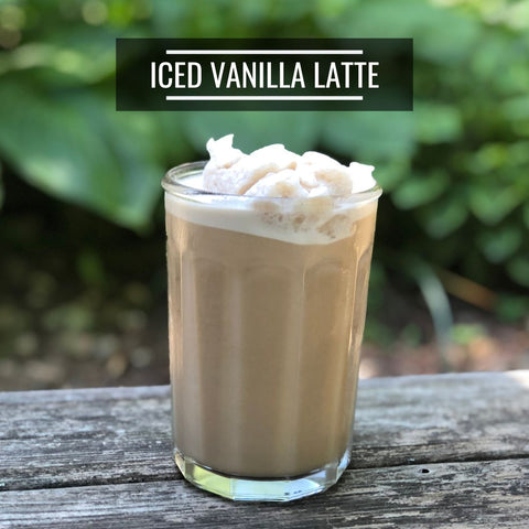 Propello Life iced vanilla latte protein shake made with grass fed whey protein