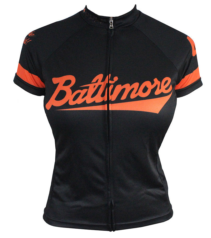 orange cycling jersey womens