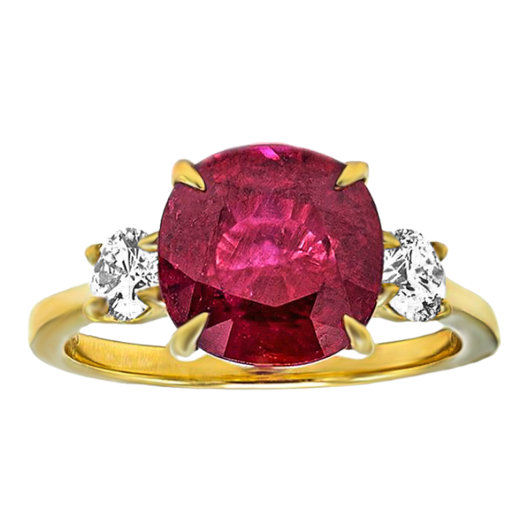 5.58tcw Certified East African Ruby with Diamonds in 18K White G