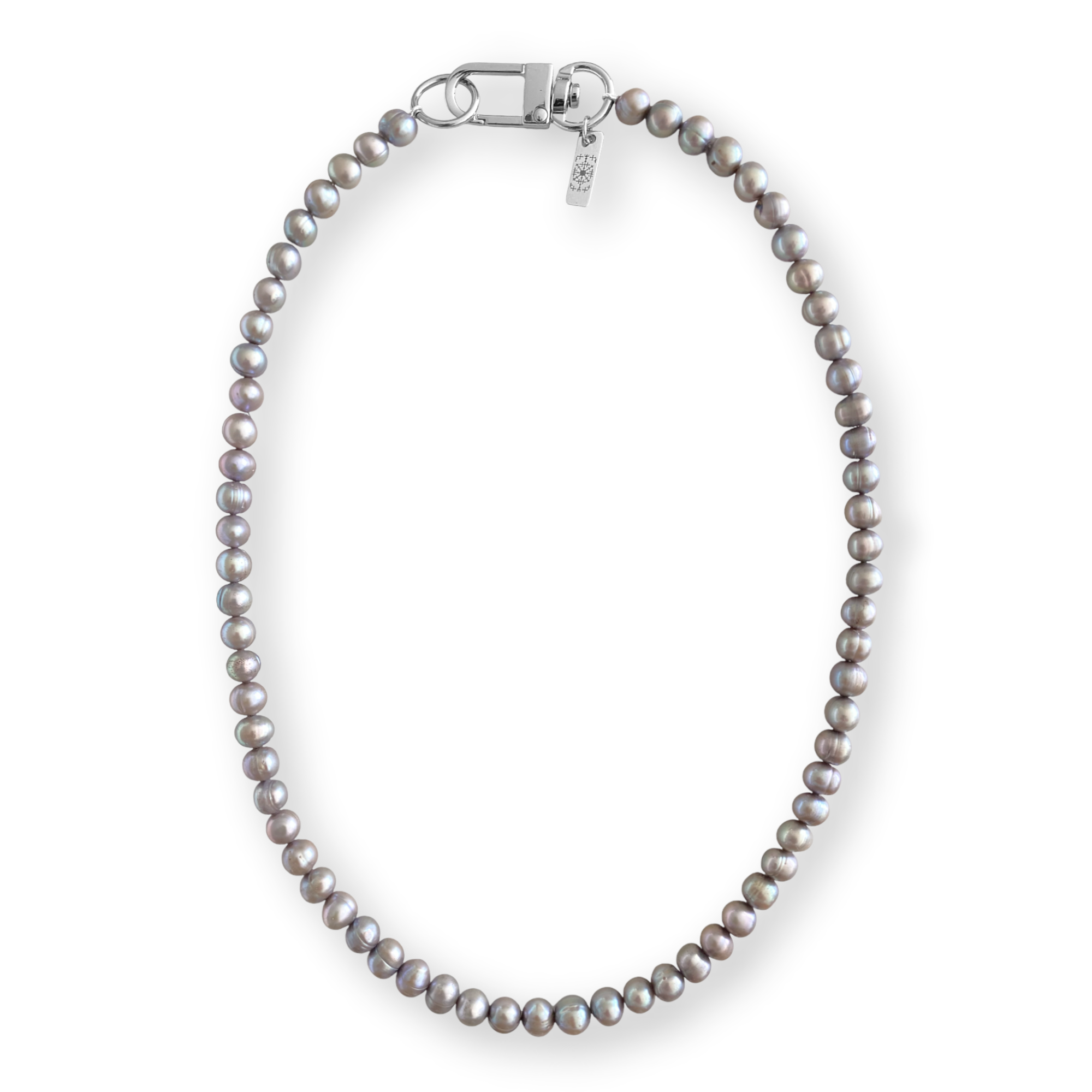 Cultured Silky Silver Gray Freshwater Pearl Men鈥檚 Necklace