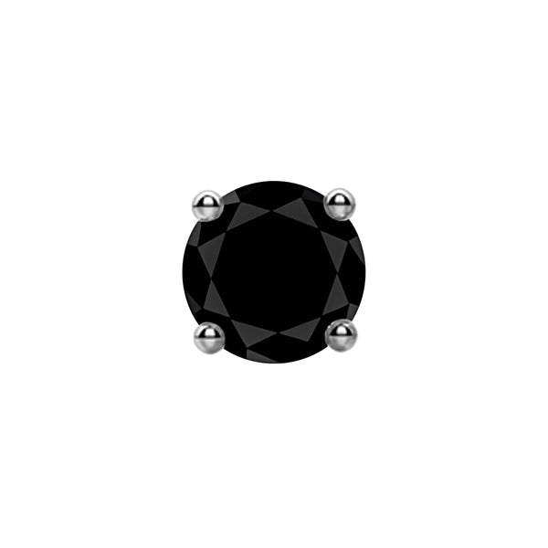 2.00tcw Round Black Diamonds in 14K White Gold Solitaire Stud Earrings