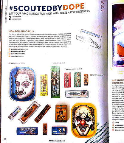 Lion Rolling Circus Products in DOPE Magazine