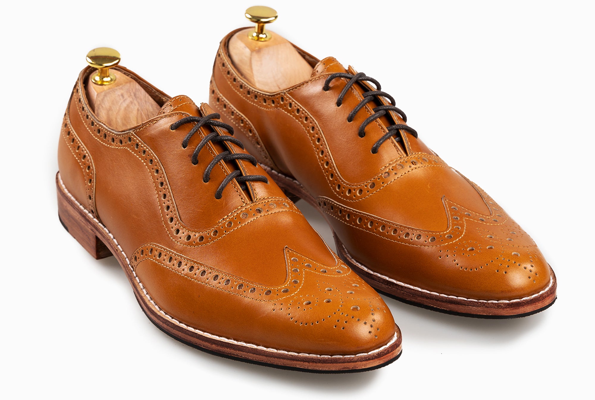 cognac wingtip oxford