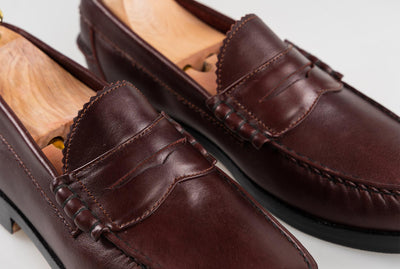womens burgundy penny loafers
