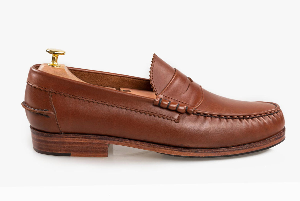 The Grand Penny Loafers - Chestnut Brown - Marquina Shoemaker