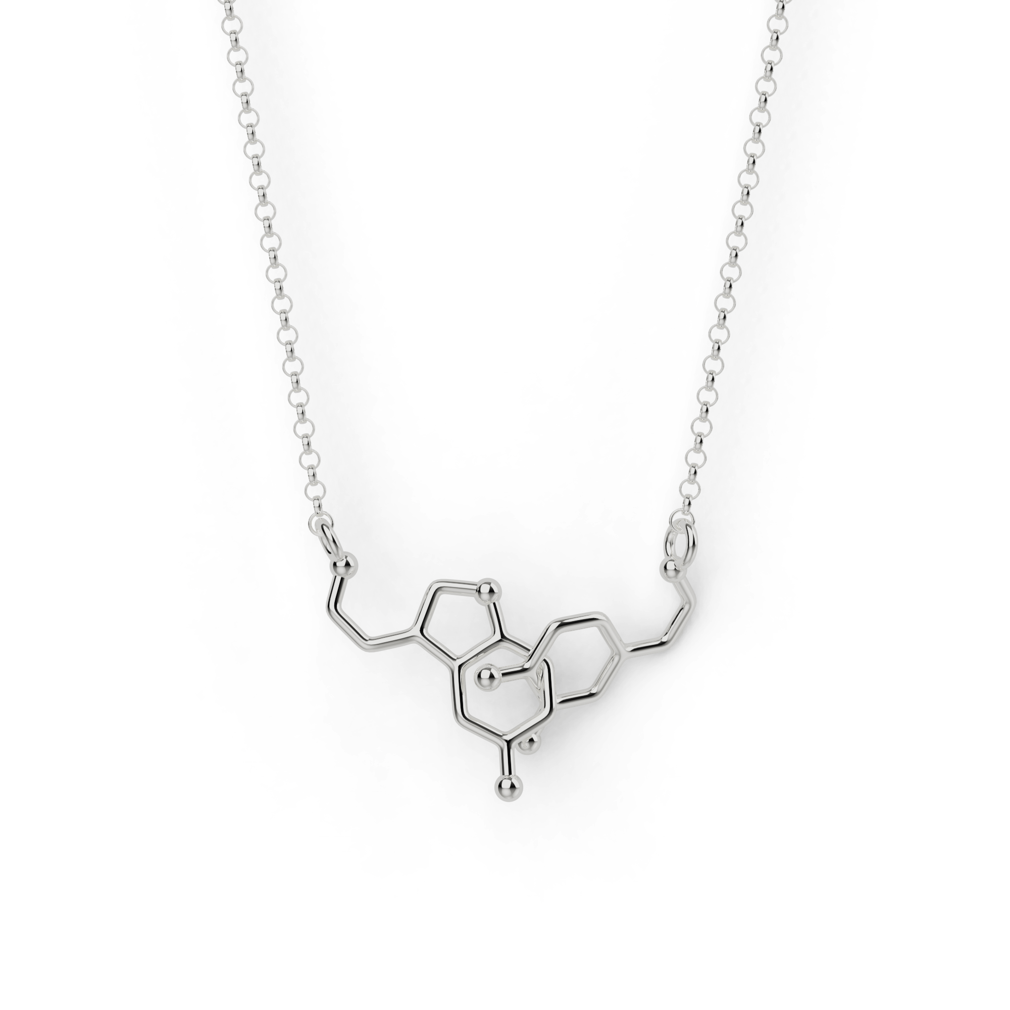 dopamine serotonin necklace h silver necklaces science jewelry sciencejewelry1824 51377600233820