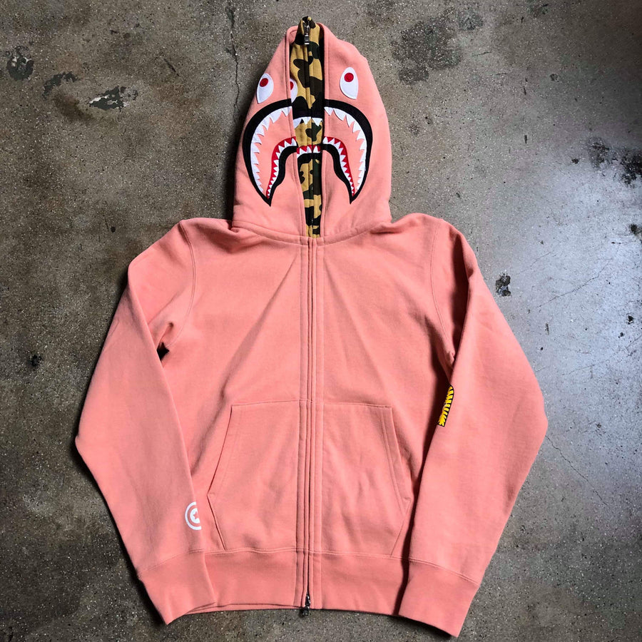 shark hoodie pink