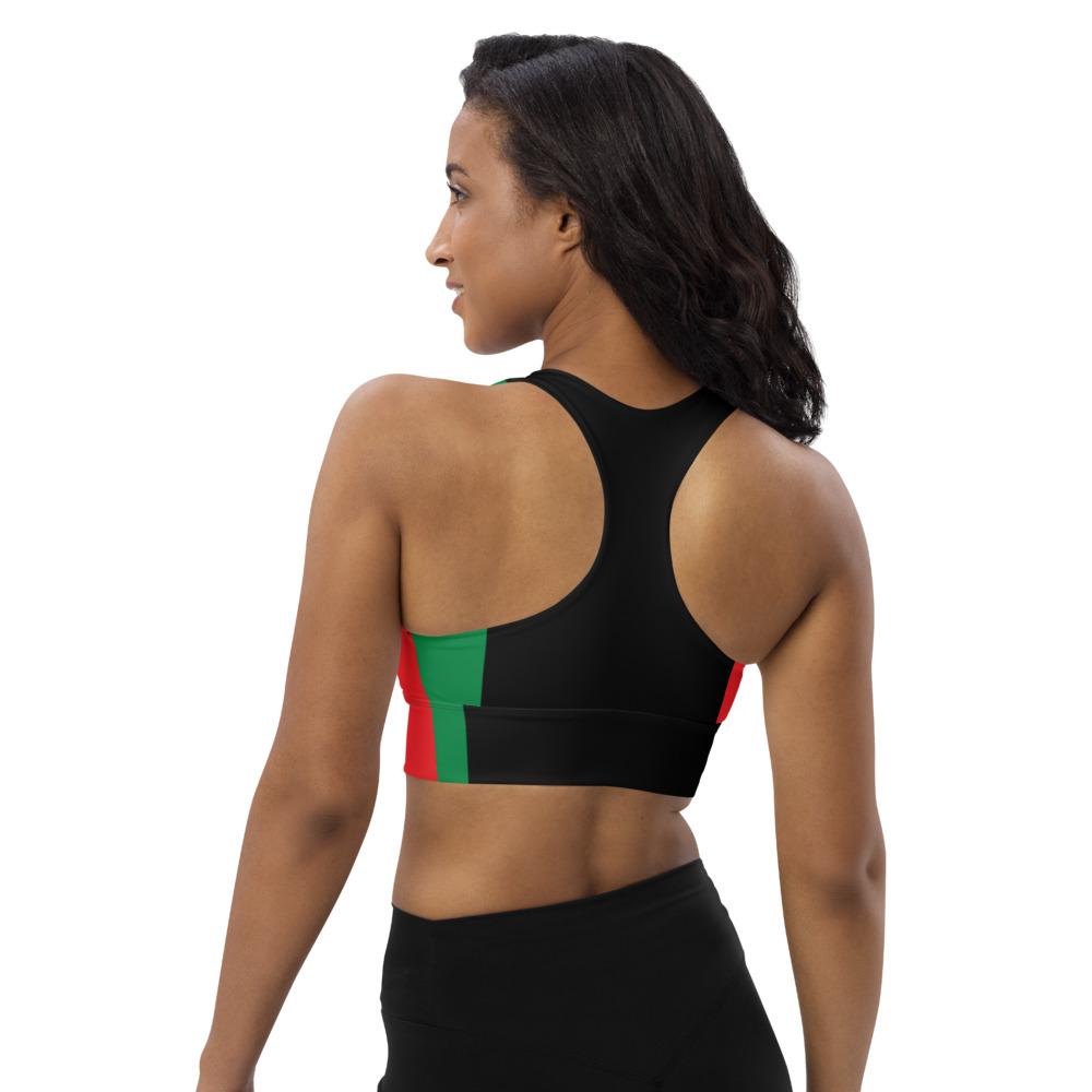 Pan African RBG Flag Women's Longline sports bra