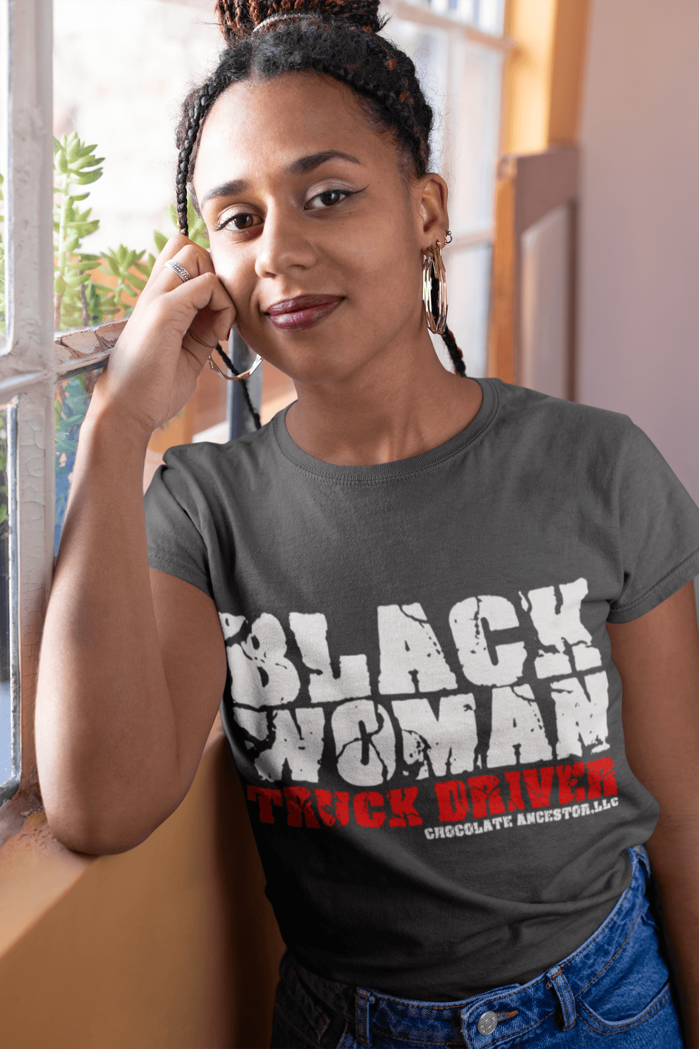 Black Woman Truck Driver Short-Sleeve T-Shirt – Chocolate Ancestor®
