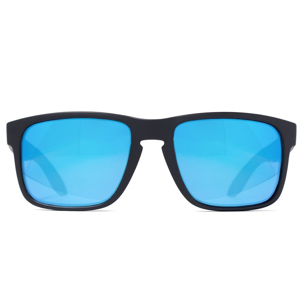 Machine: Matte Black Sunglass Frame with Blue Mirror Polarized Lens ...