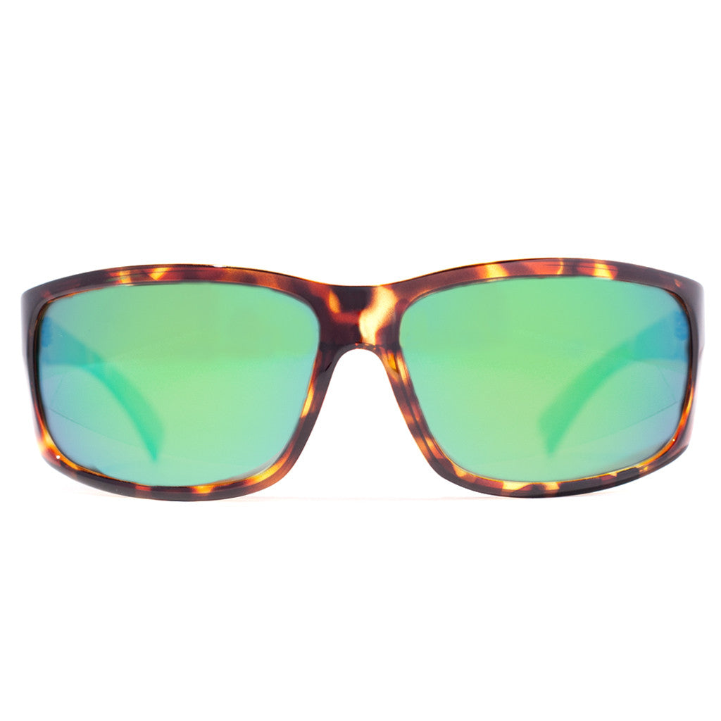 Sea Level: Gloss Tort Sunglass Frame with Green Mirror Polarized Lens ...