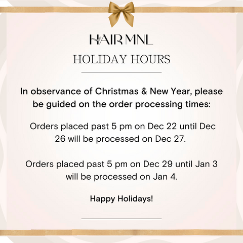 HairMNL Holiday hours