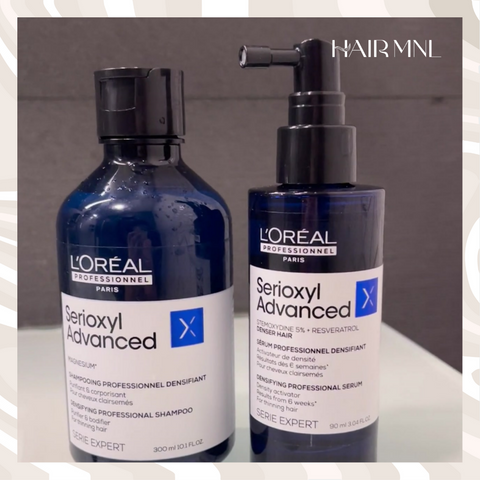 HairMNL L'Oréal Professionnel Serioxyl Advanced Denser Hair Shampoo & Serum Duo 300ml