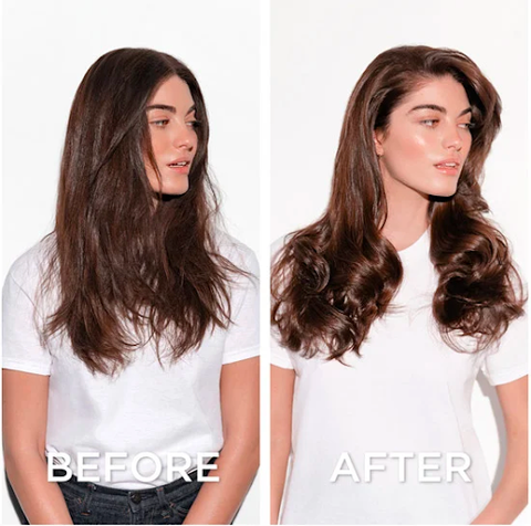 Before and after using Chronologiste Parfum Hair Oil
