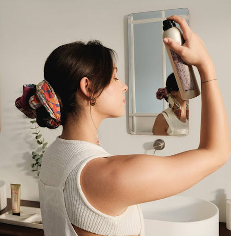 Messy bun with Davines