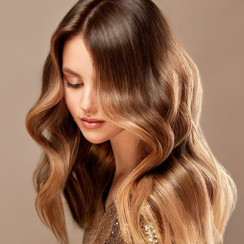 Colored wavy hair